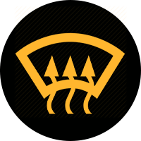 Wanneer de voorruit ontwasemer is aangezet, zal dit icoontje op het dashboard verschijnen. De ontwasemer kan helpen om gecondenseerde of beslagen ruiten schoon te blazen. Wanneer de voorruit ontwasemer is aangezet, zal dit icoontje op het dashboard verschijnen. De ontwasemer kan helpen om gecondenseerde of beslagen ruiten schoon te blazen.