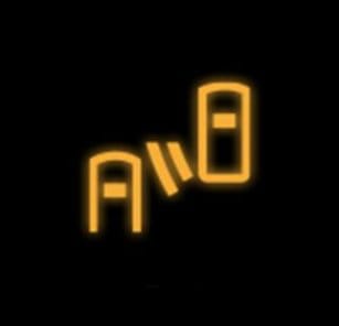Het waarschuwingssymbool van blind spot detection