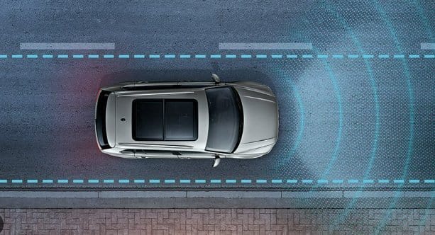 Lane departure warning in actie